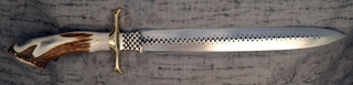 File Dagger with 14" long blade with crown handle and 4 1/2" guard