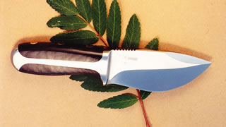 "Twisted Tang Intragel" Blade 3/8" x 1 1/2" x 3 1/2" long, Forged 1095 Steel, Handle 3 1/4" long, Black Micarta scales